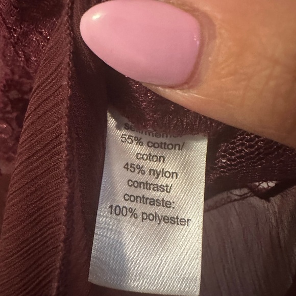 Studio Y Maroon Women’s Short Sleeve Blouse - Picture 6 of 6